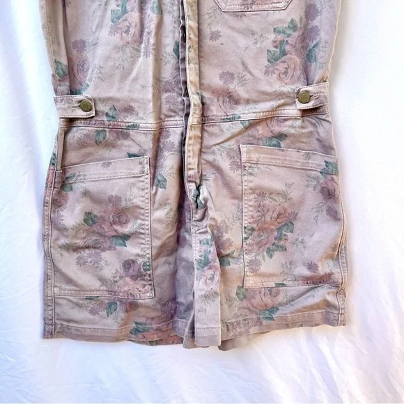 LUCKY BRAND x LAURA ASHLEY PRINTED FLORAL COVERALL SHORT IN SPRING PURPLE - Picture 6 of 10